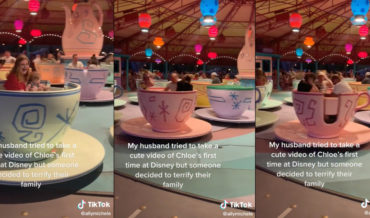 So A Guy Tries To Take A Cute Video Of Wife And Daughter Riding The Teacups At Disney…