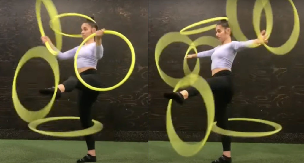 Woman Simultaneously Spins Hula Hoops On Every Body Part Possible