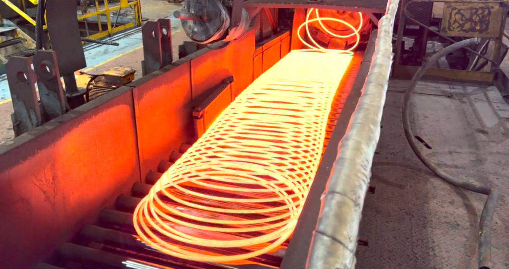 Mesmerizing: Watching Molten Steel Formed Into A Giant Coil