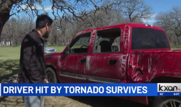 Local News Report Finds Driver Of Truck Tossed Around By Tornado