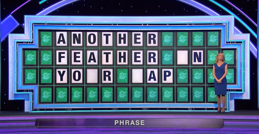 Wheel Of Misfortune Contestants Struggle To Solve 'Another Feather In Your Cap' Puzzle
