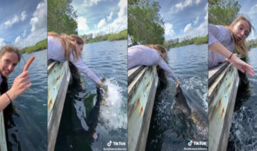Surprise!: Woman Catches MASSIVE Fish On Hand With Hot Dog