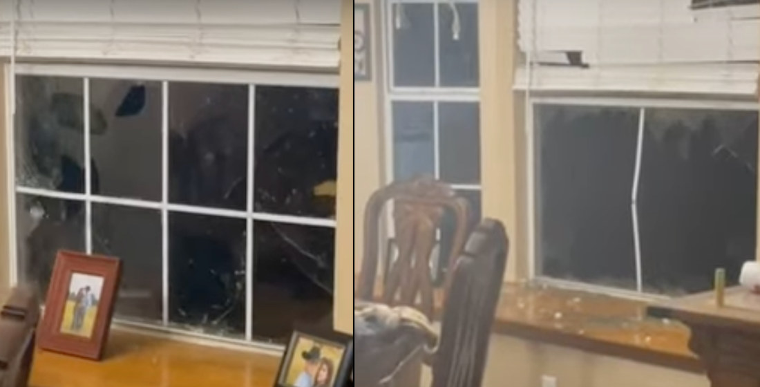 Golf Ball Sized Hail Shatters Window Of Texas Home