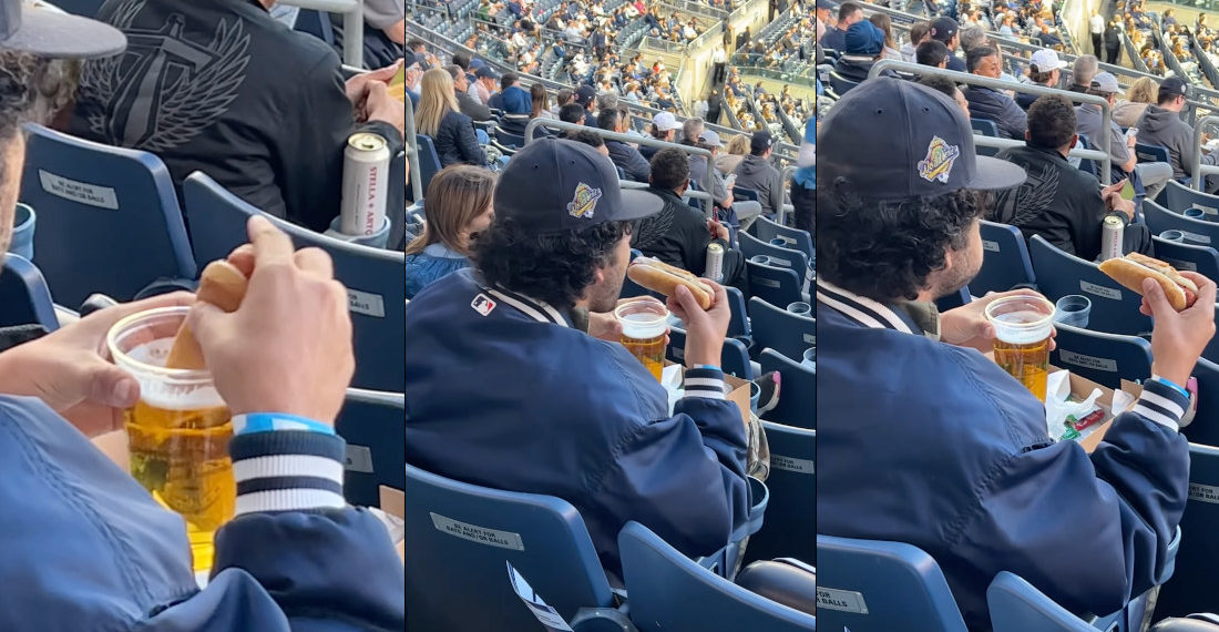 Man Spotted Dipping Hot Dog Into Beer At Baseball Game