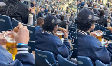 Man Spotted Dipping Hot Dog Into Beer At Baseball Game