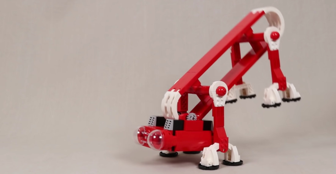 Cleverly Designed LEGO Flip-Walking Trolley
