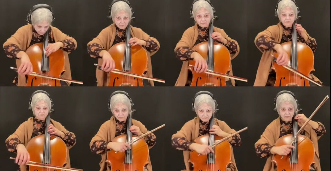 Cellist Dressed As Norman Bates’ Mom Performs 8-Part Cover Of ‘Psycho’ Theme