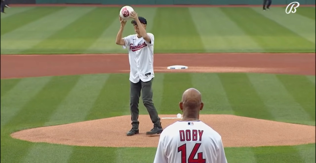 Tom Hanks Throws First Pitch At Cleveland Game, Brings Wilson The Volleyball