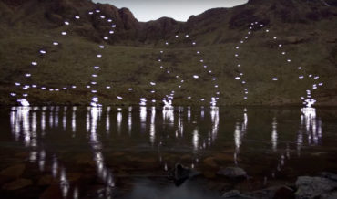 Light-Up Drones Dance Over Mountain Lake