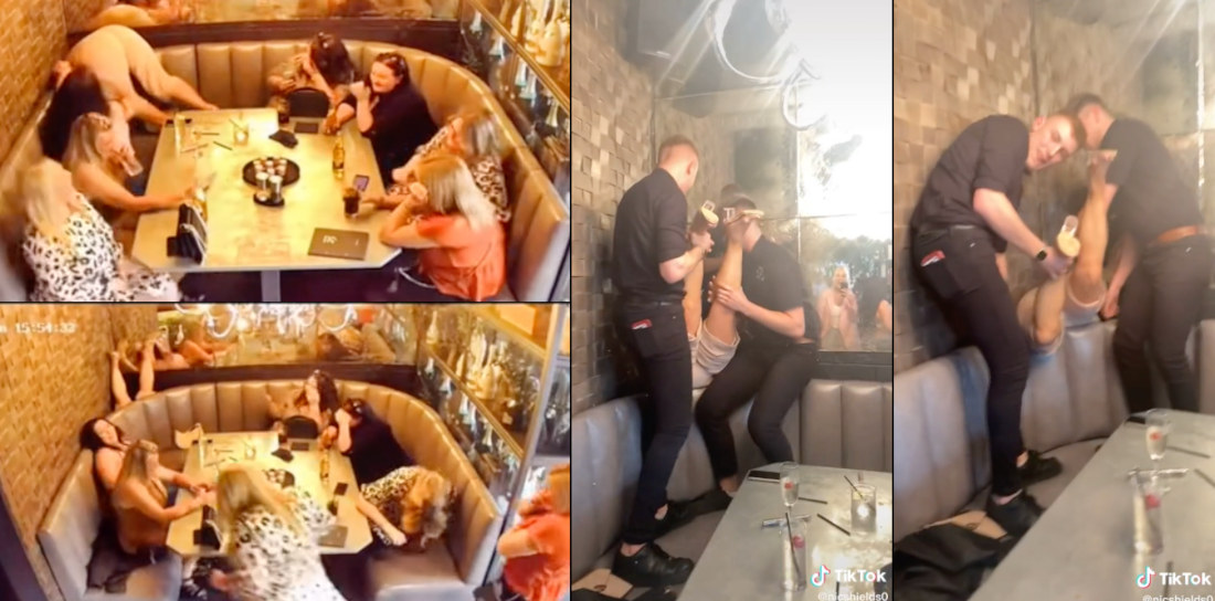 Happy Hour Gone Wrong: Woman Gets Stuck Upside Down Behind Booth