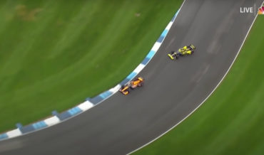 Indycar Driver Manages To Recover From Slippery Slide In Turn