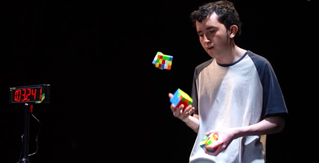 World Record Performance For Solving Three Rubik’s Cubes While Juggling Them