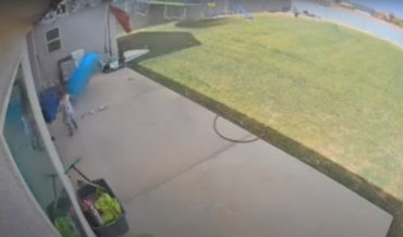 Heavy Winds Blow Trampoline Away, Little Girl Throws Tantrum