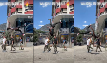 What The!: Man Performs Insane Air-Walking Flip