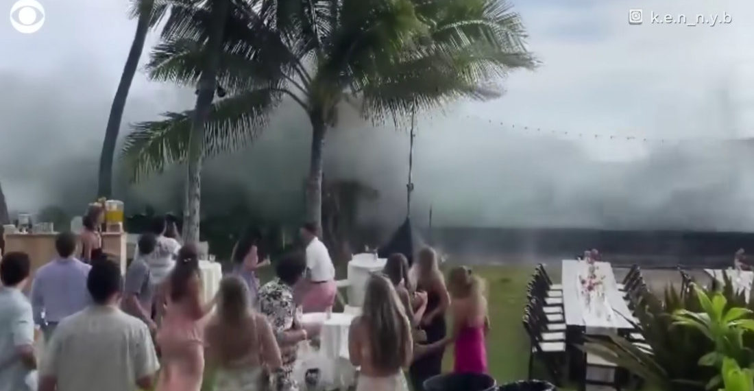 Surprise!: Giant Waves Wreck Hawaiian Wedding Reception