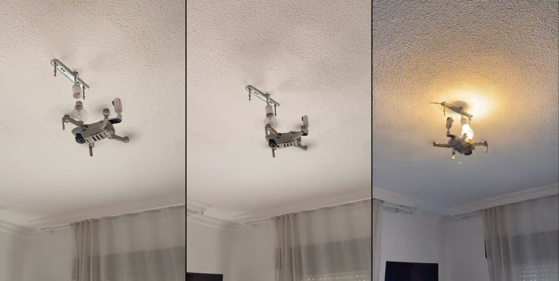Changing A Light Bulb With A Drone