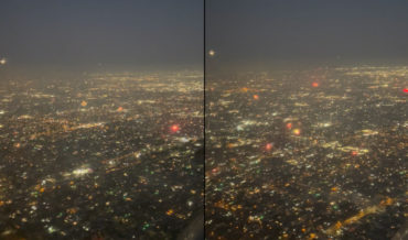 Illegal Fireworks As Viewed From Plane Landing In L.A. On 4th Of July