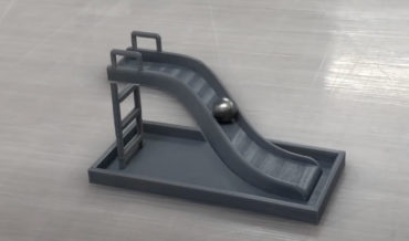Ball Rolls Up Slide Optical Illusion