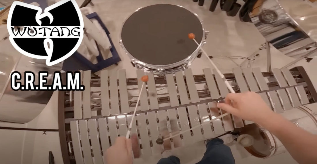 Drummer Plays Medley Of Rap Songs On Various Percussion Instruments