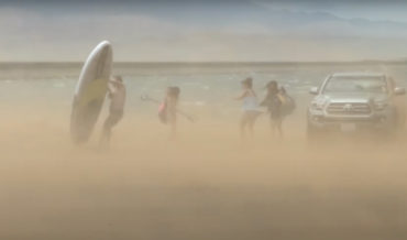 Strong Winds Rip Paddleboard From Man’s Hands, Blow It Far, Far Away