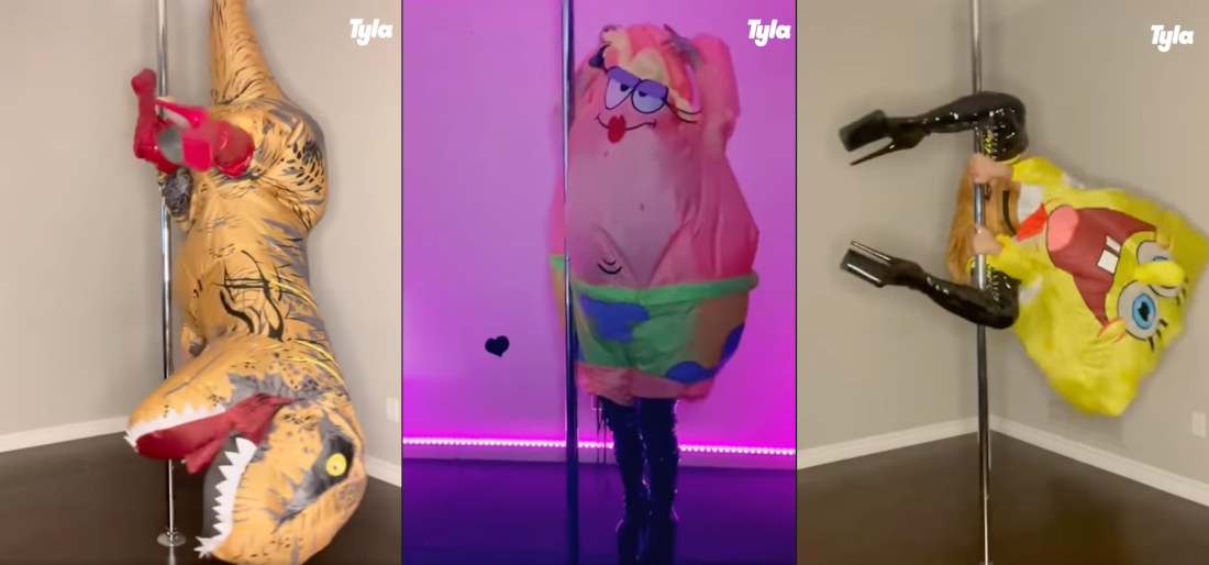 A Compilation Of Pole Dancing In Inflatable Costumes