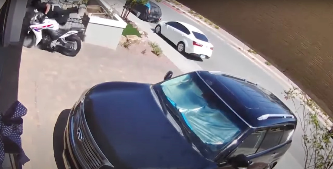 Woopsie: Guy Crashes Brand New Motorcycle Into Garage Wall