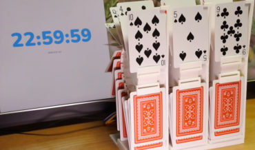 Guy Builds Playing Card Clock That Tells Time With Cards