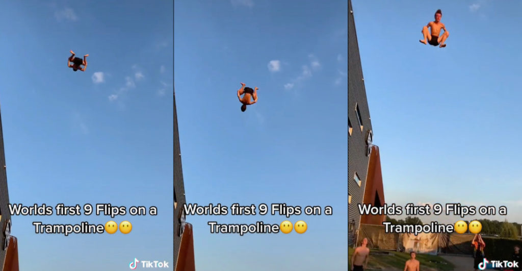 World's First 9 Backflips On A Trampoline