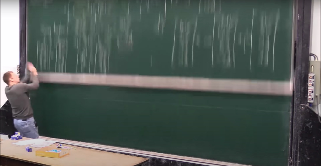 Massive Chalkboard Attempts To Murder Professor
