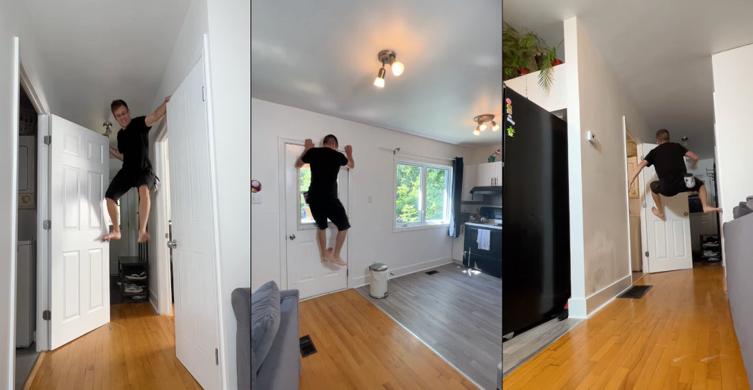Man Parkours Around Entire House Without Touching The Ground
