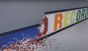 4-Foot Tall, 169-Foot Long World Record Longest Domino Wall Gets Knocked Down