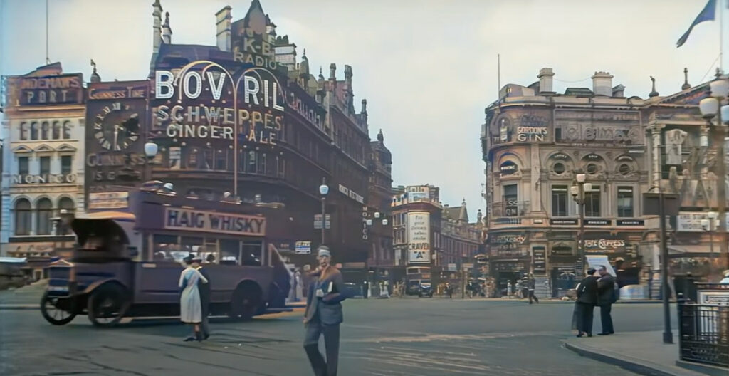 A Day In London: 1930's Video Of London Upscaled With AI And Colorized