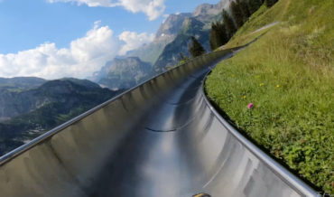 4K POV Ride Of Mountain Coaster In The Swiss Alps
