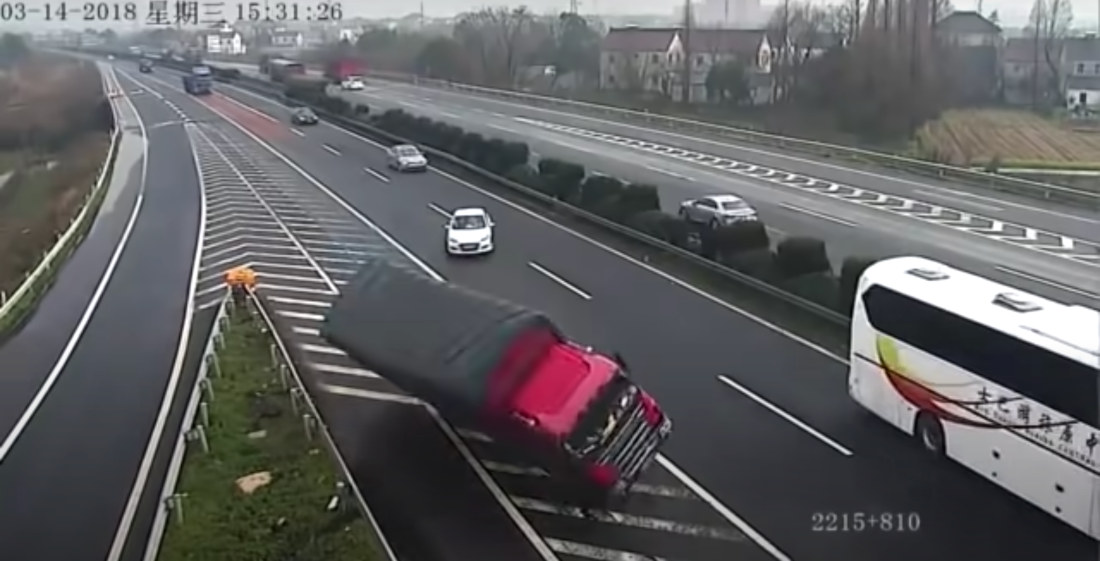 Driver Who Missed Exit Stops On Highway, Causes Two Truck Accidents