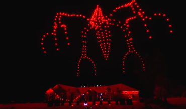 400-Foot Tall Stranger Things Themed Drone Halloween Light Show