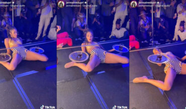 Limboing Under A Champagne Bottle-High Pole With Drink Trays For Usher’s Birthday