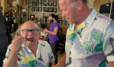 Arnold Schwarzenegger Presents Danny DeVito With Marijuana Laced Cigar
