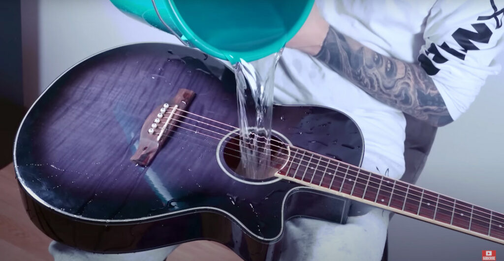 Man Fills Acoustic Guitar With Water To Record 'Waterworks' Track