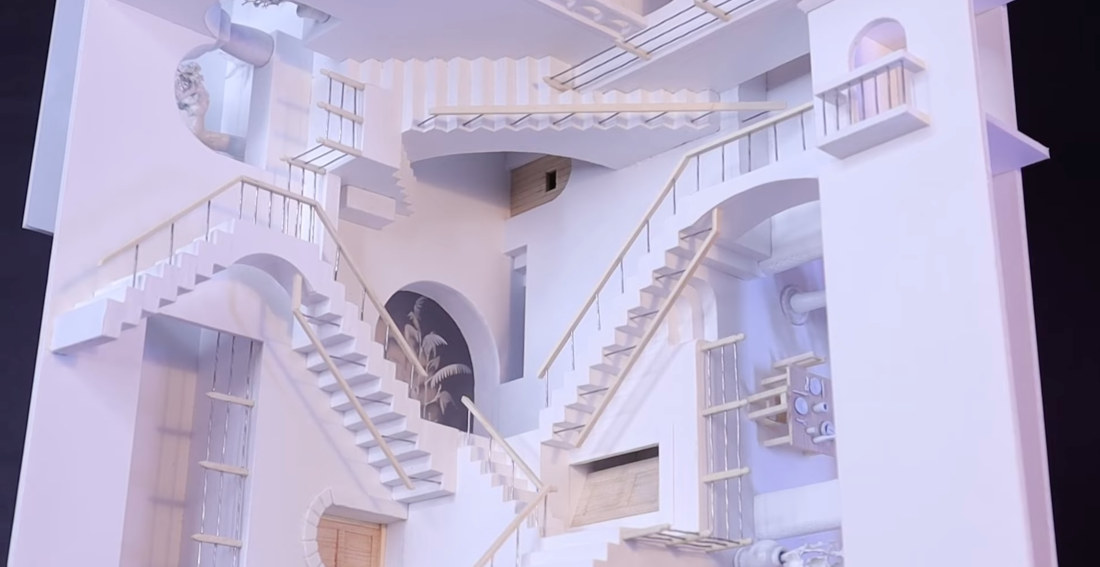Recreating M.C. Escher’s Eye-Bending ‘Relativity’ Stairs In Real Life