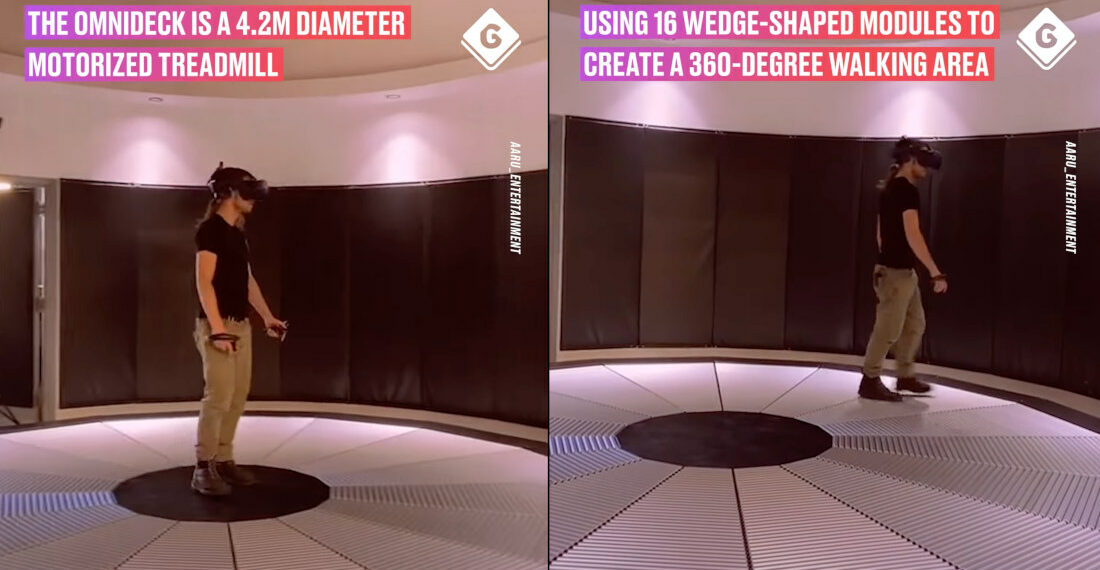 Immersive VR Setup With Giant Omnidirectional Motorized Treadmill