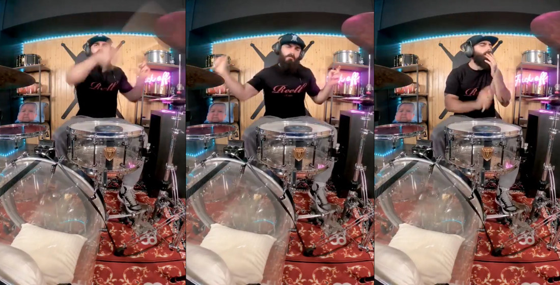 Drummer Crushes Some Heavy Riffs One-Handed