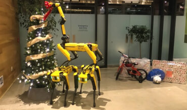Boston Dynamics Spot Dog Robots Trim A Christmas Tree