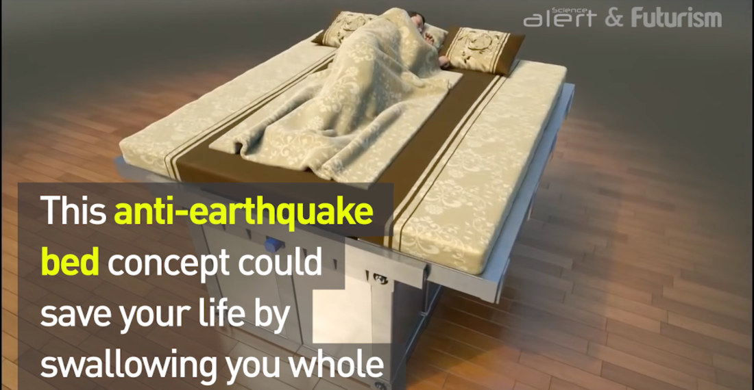 Earthquake-Proof Bed Drops, Seals You In Vault