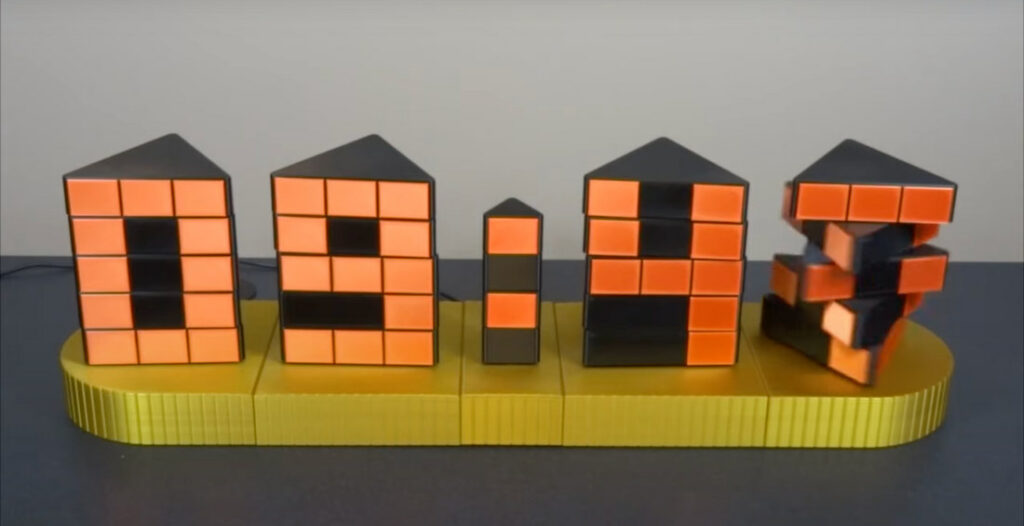 Rubik's Cube Style Rotating Clock Display