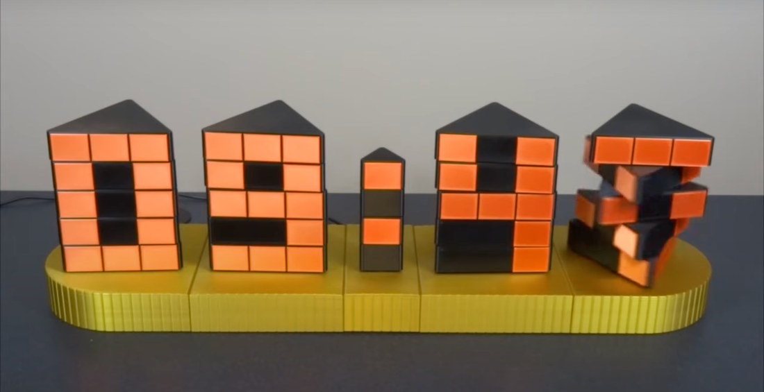 Rubik’s Cube Style Rotating Clock Display