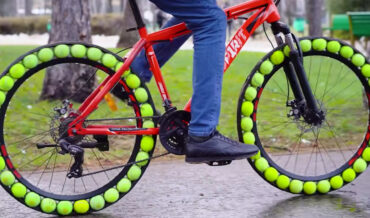 Building And Riding A Bike With Tennis Ball Tires