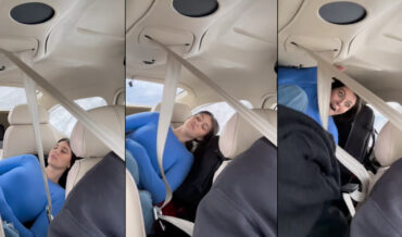 Waking Up Woman In Plane To Weightlessness