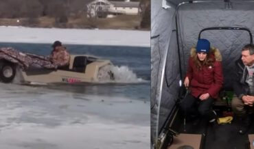 Man Manufactures His Own Mobile Ice Fishing Huts