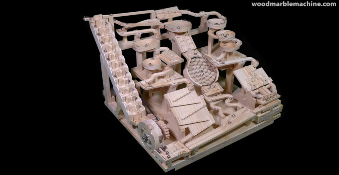 Incredible Wooden Marble Machine With Escalator