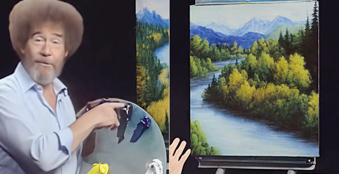 AI Creates Timelapse Series Of Bob Ross Paintings Following A River